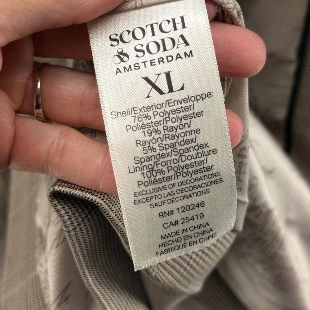 Scotch Soda Amsterdam‎ Men's Glen Plaid Blazer Jacket XL Single Breasted 0847
